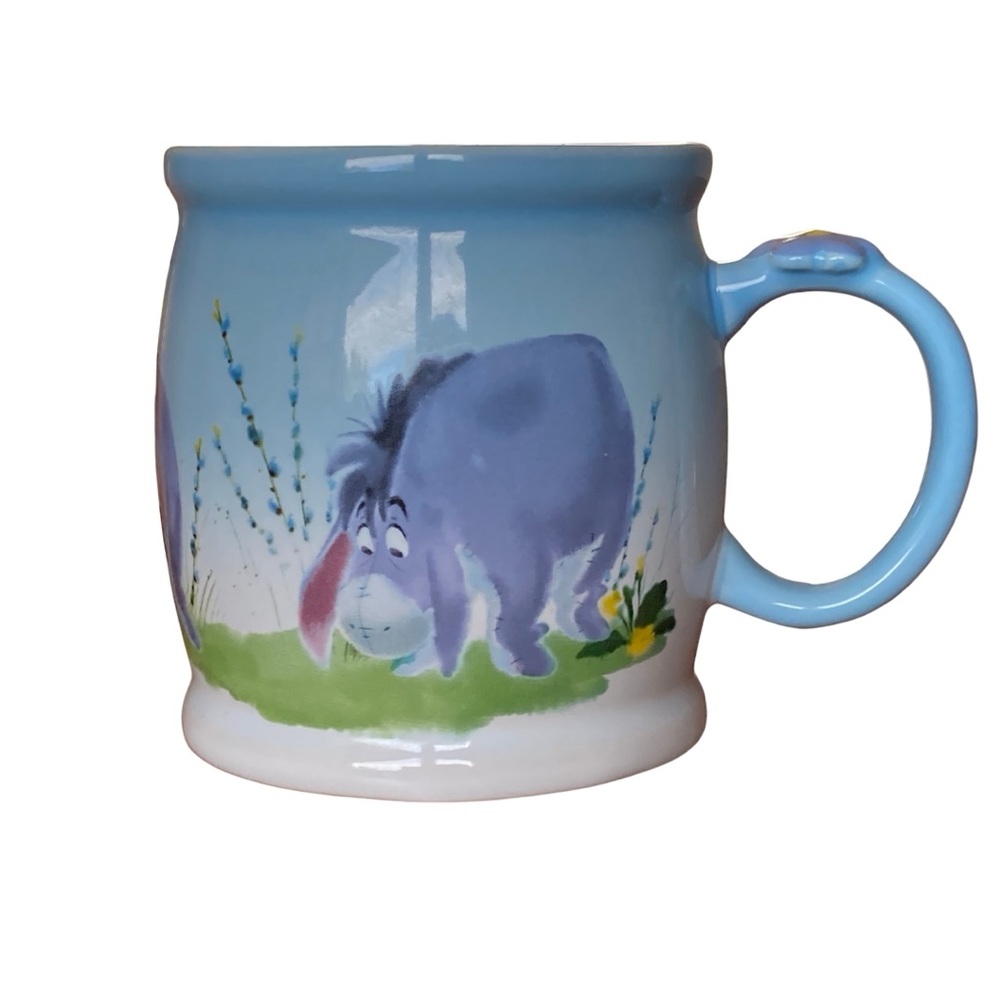 Retired Disney Parks Eeyore Floral Ceramic Mug 20 Oz